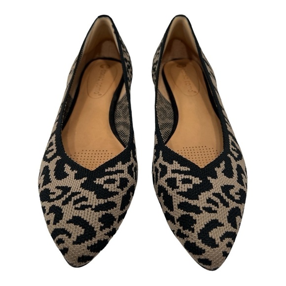 Corso Como Pointed Toe Leopard Print Knit Flats Women’s Size 6.5 M Tan Black - Picture 3 of 11